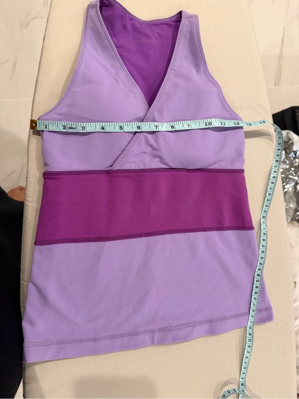 Lilac lululemon XS Wrap-Front Tank with Magenta Waist Band - Women's Active Top - Picture 2 of 4